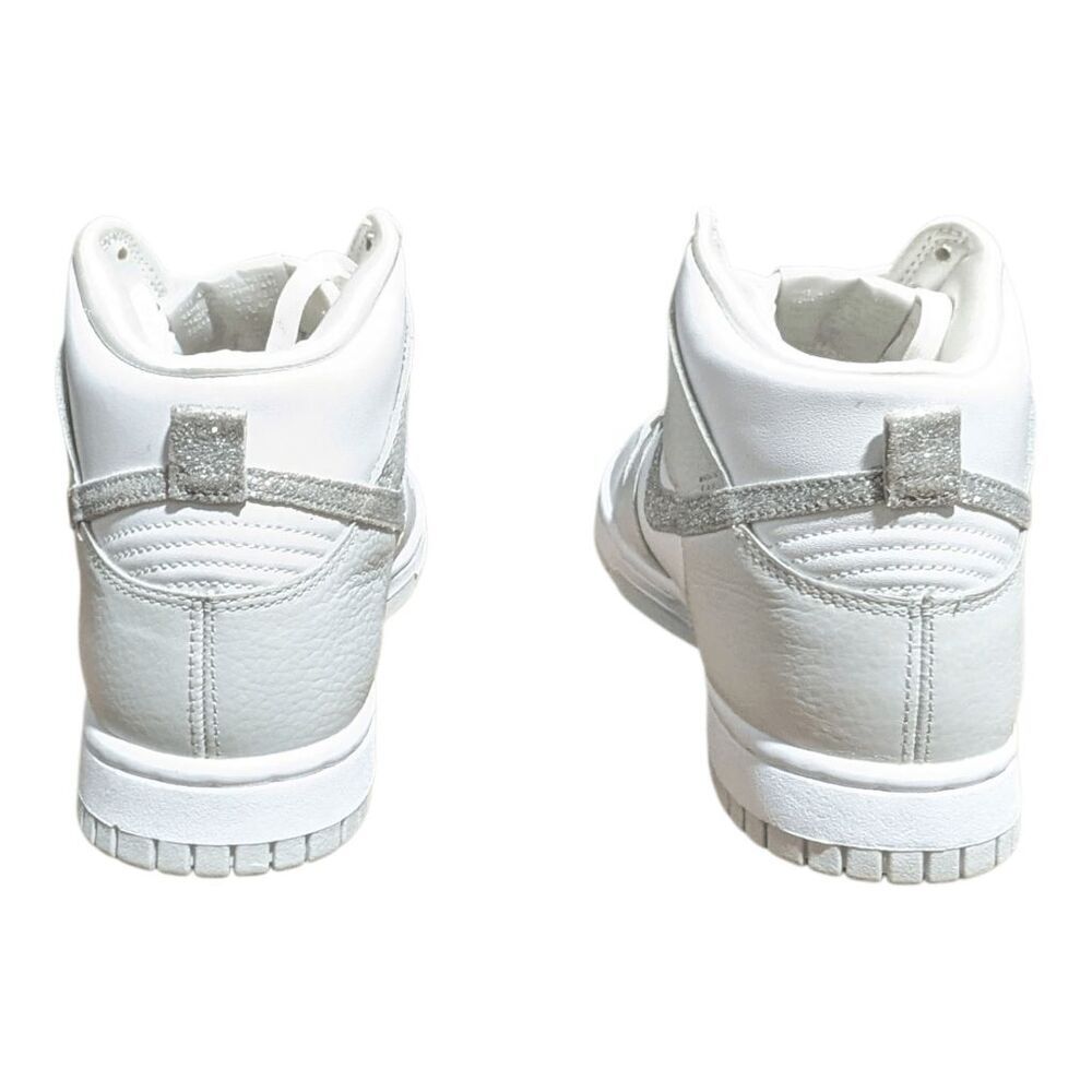 NIKE Dunk High "Silver Glitter Swoosh" Sneakers Size 7 - Picture 5 of 9